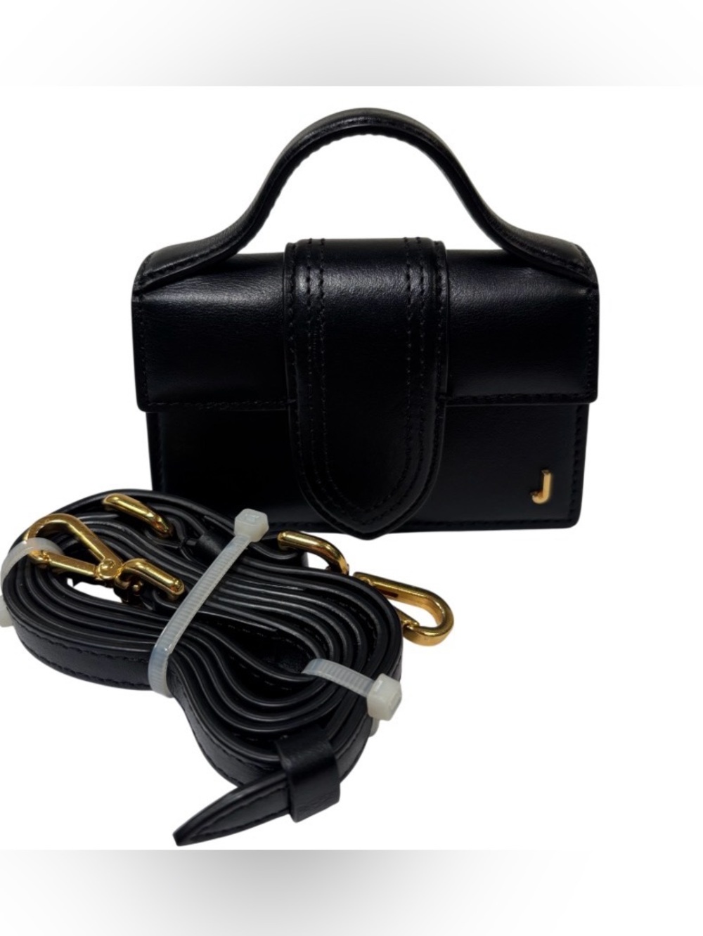 Jacquemus Le Petit Black Leather Mini Top-Handle Crossbody Bag